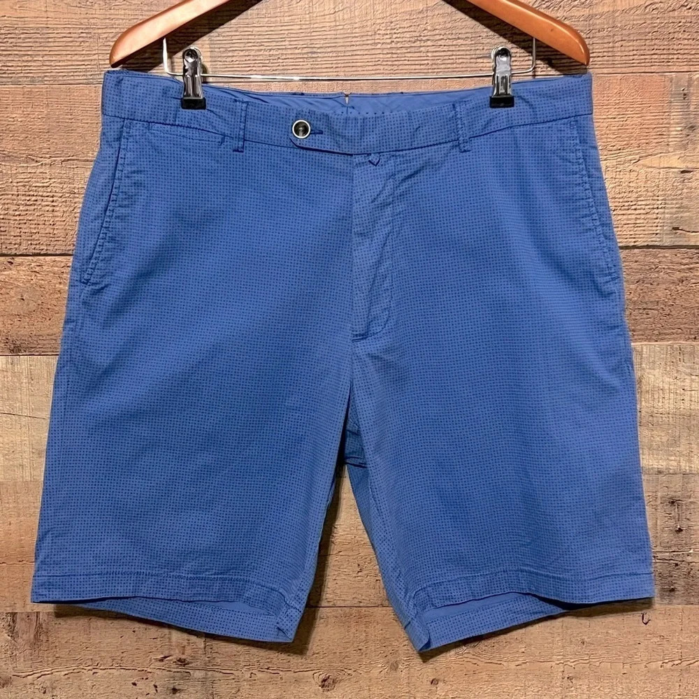 PETER MILLAR Men’s Blue Print Cotton Concord Shorts sz 36